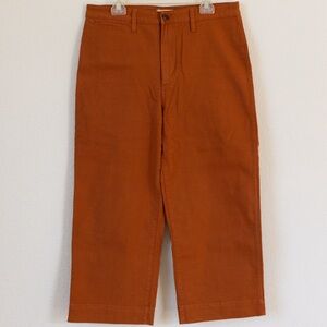 Madewell Slim Emmett Wide Leg Crop pants, rust orange, size 31.